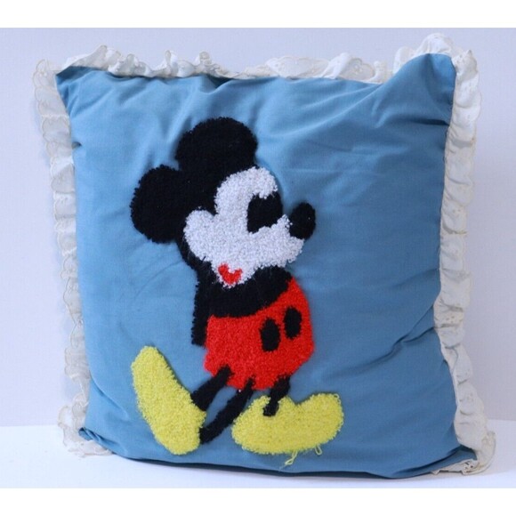 Mickey Mouse Vintage Antique Knit‎ Throw Pillow Cottagecore - Picture 1 of 5